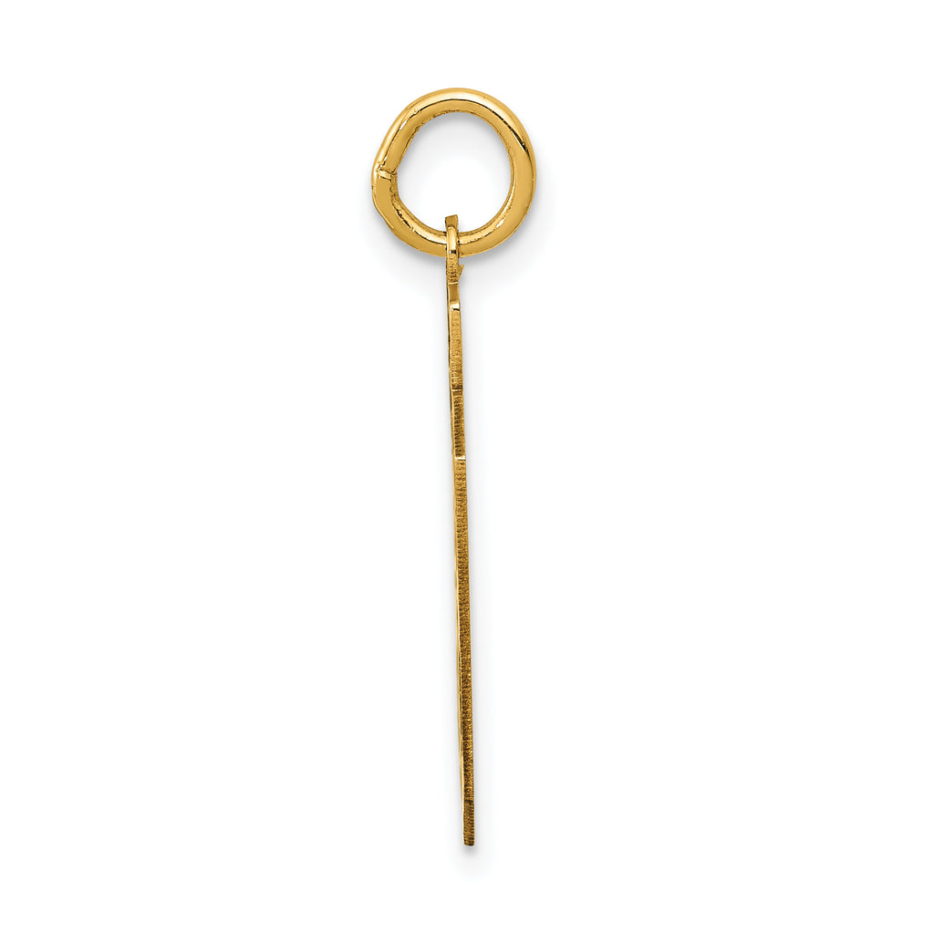 14K Gold Satin Finish Number 39 Charm with Laser-Cut Detail