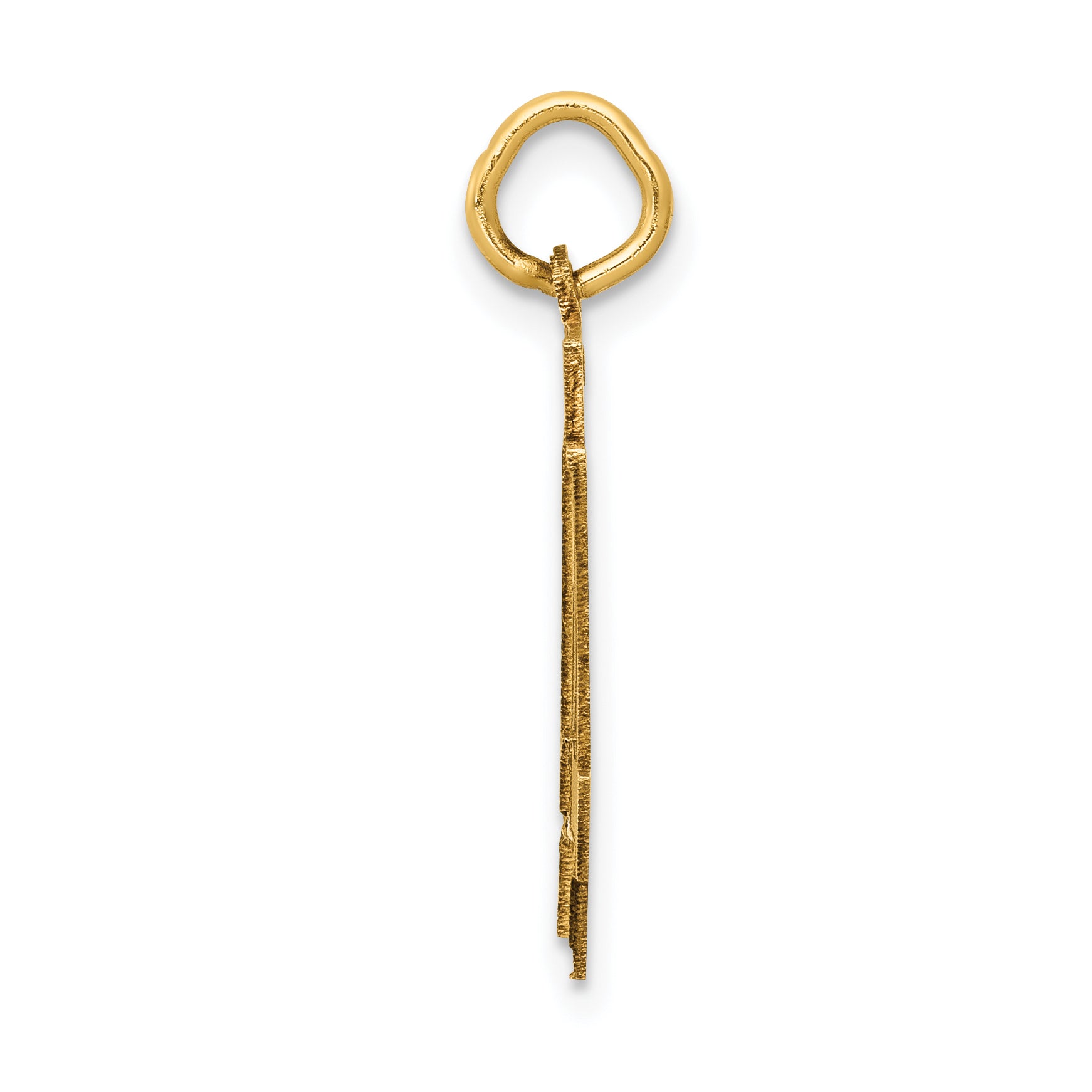 14K Gold Satin Number 44 Charm with Brushed Finish  Laser Cut Medium Secondary image
