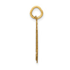 14K Gold Satin Number 44 Charm with Brushed Finish  Laser Cut Medium