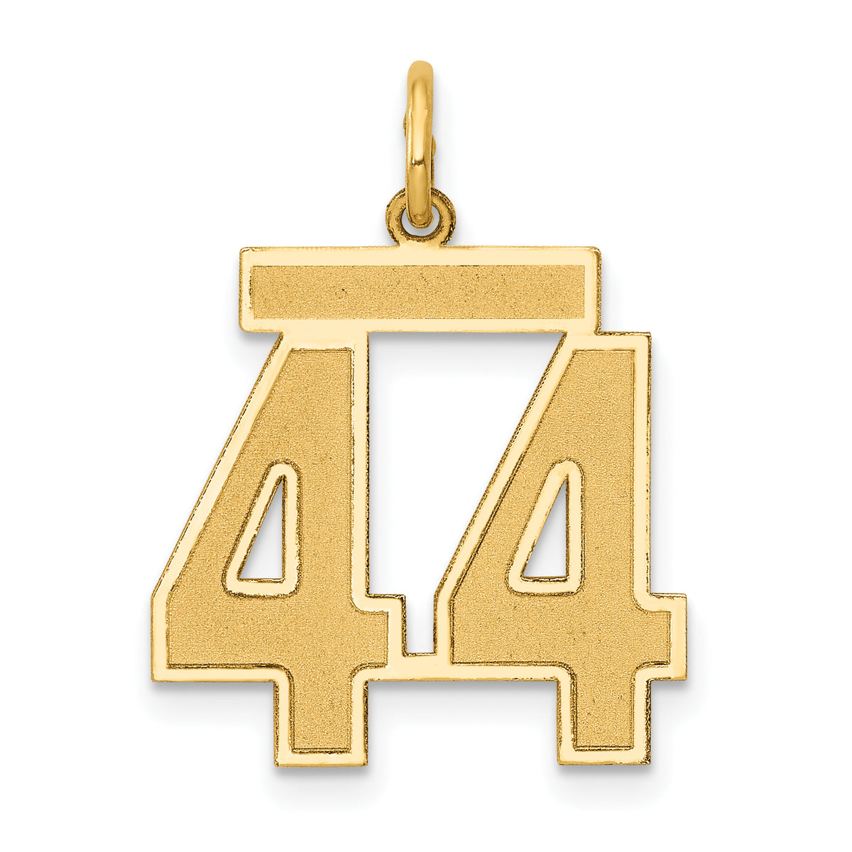 14k Medium Satin Number 44 Charm