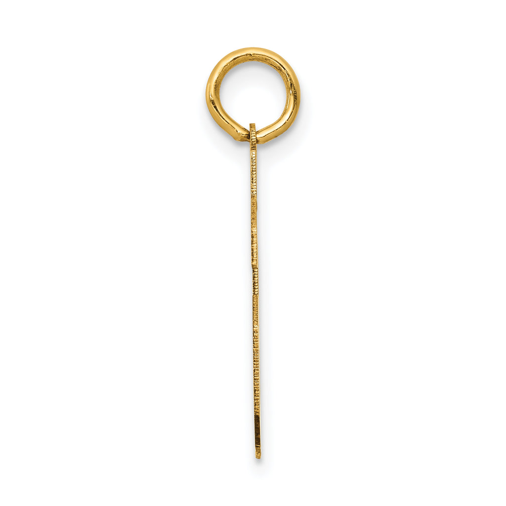 14K Gold Satin Finish Pendant Charm Medium Laser Cut Number 46