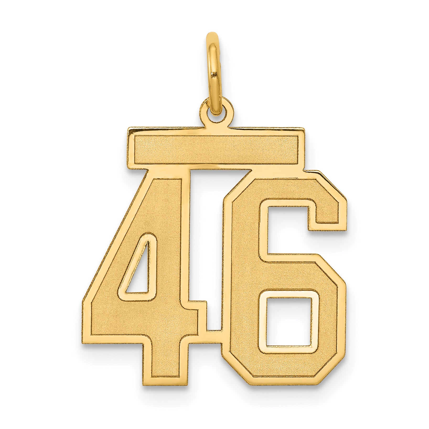 14k Medium Satin Number 46 Charm Main image