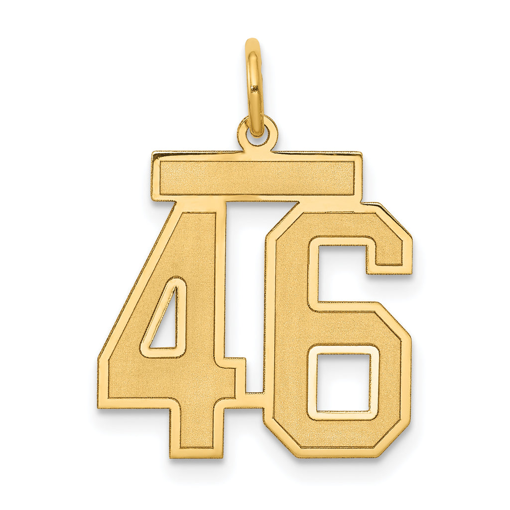 14k Medium Satin Number 46 Charm