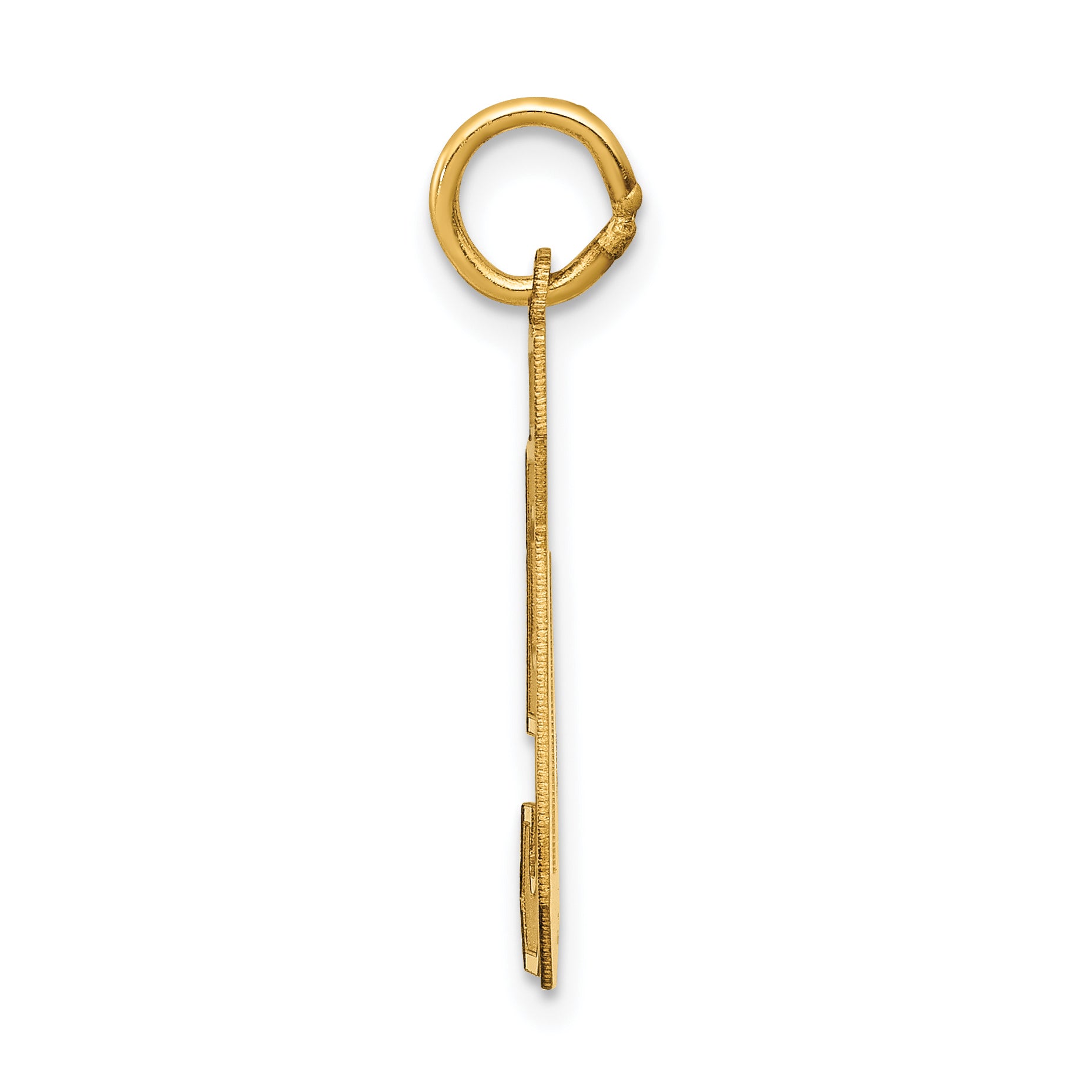 14K Gold Medium Satin Number 50 Charm with Brushed Finish Secondary image