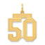 14k Medium Satin Number 50 Charm