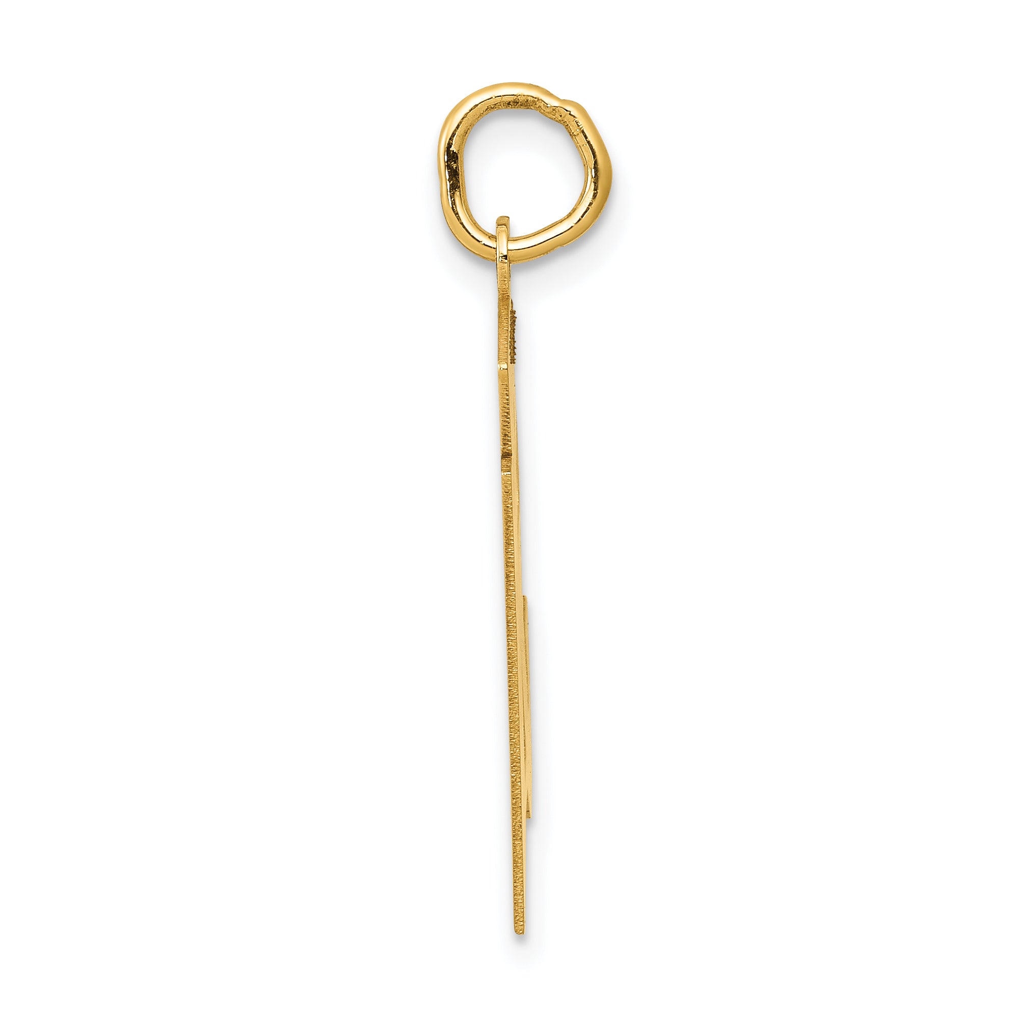 14K Gold Satin Finish Number 51 Charm  Brushed, Laser-Cut, Medium Size Secondary image