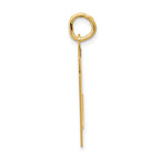 14K Gold Satin Finish Number 51 Charm  Brushed, Laser-Cut, Medium Size