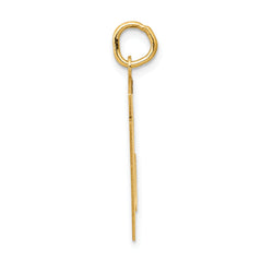 14K Gold Satin Finish Number 51 Charm  Brushed, Laser-Cut, Medium Size
