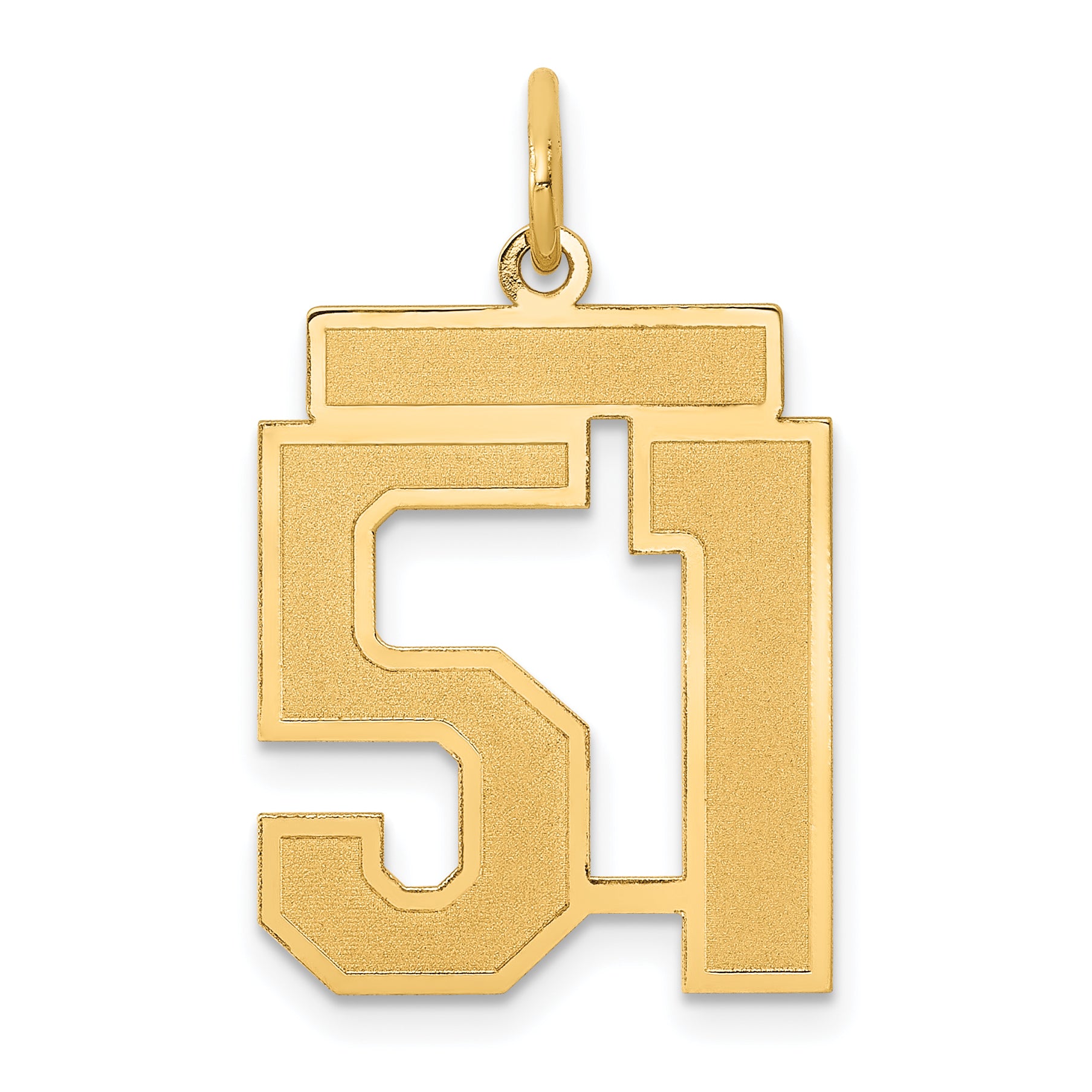 14k Medium Satin Number 51 Charm Main image