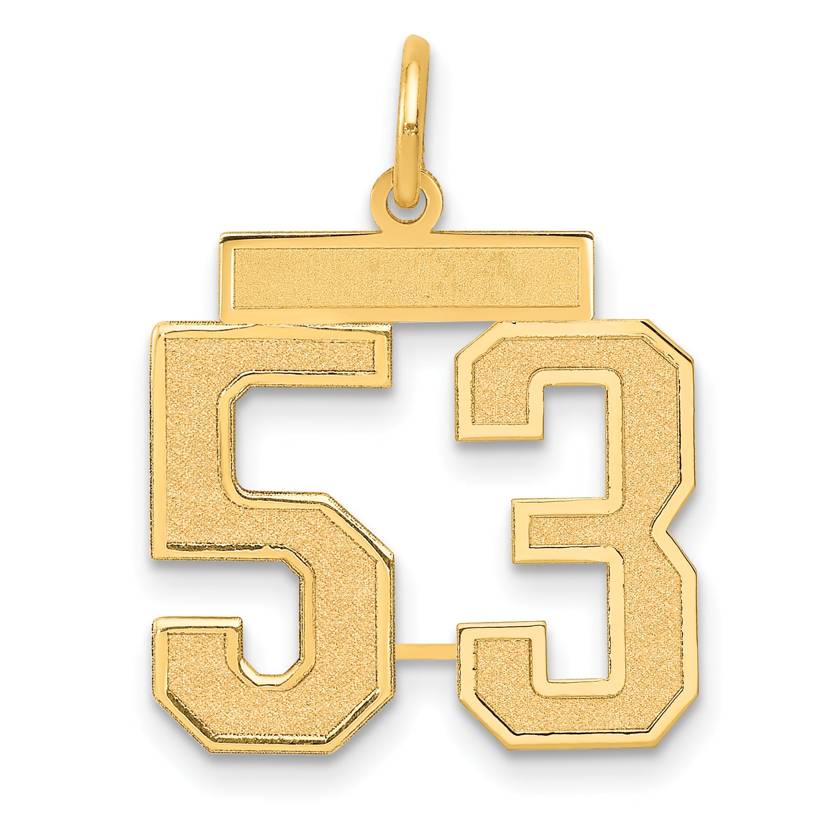 14k Medium Satin Number 53 Charm