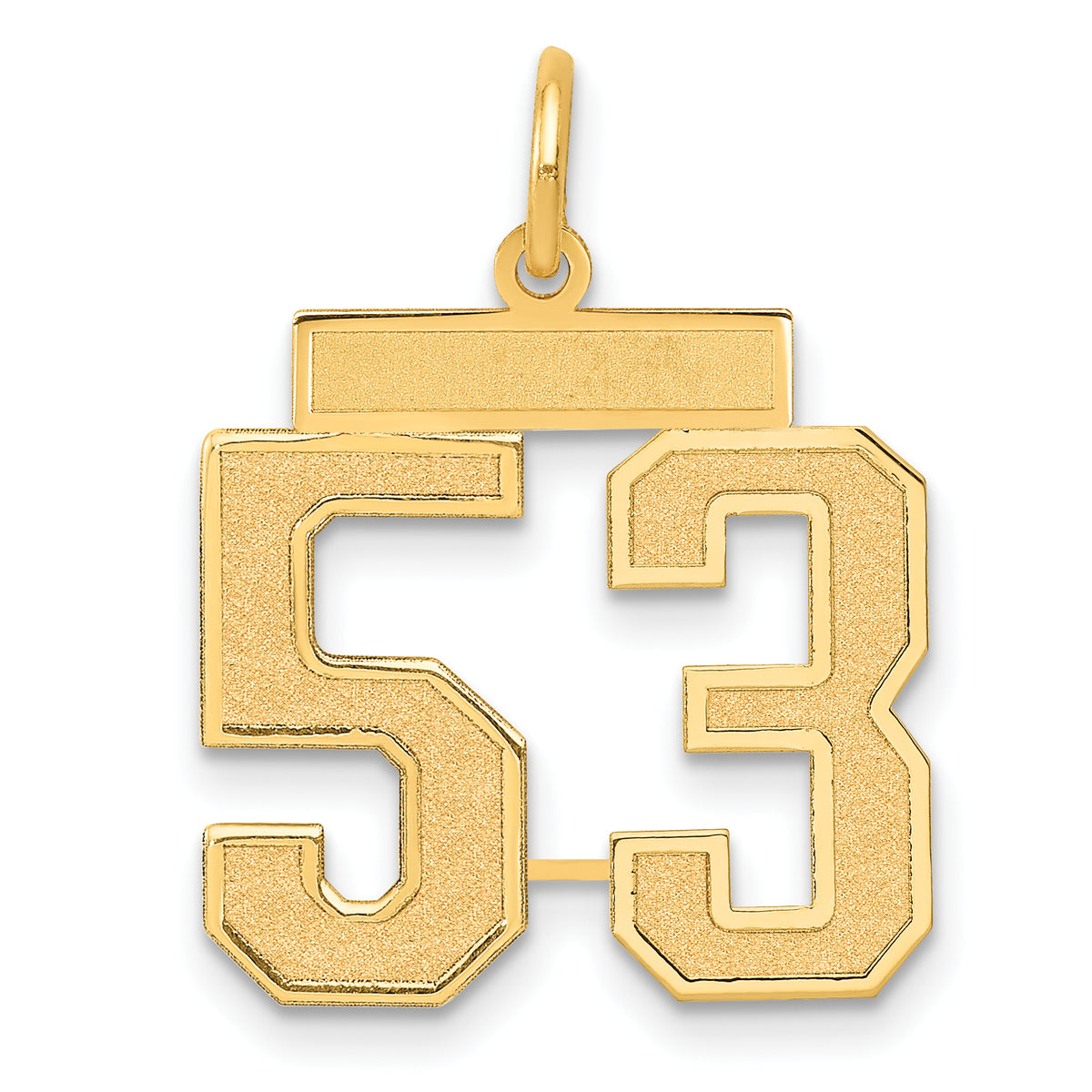 14k Medium Satin Number 53 Charm