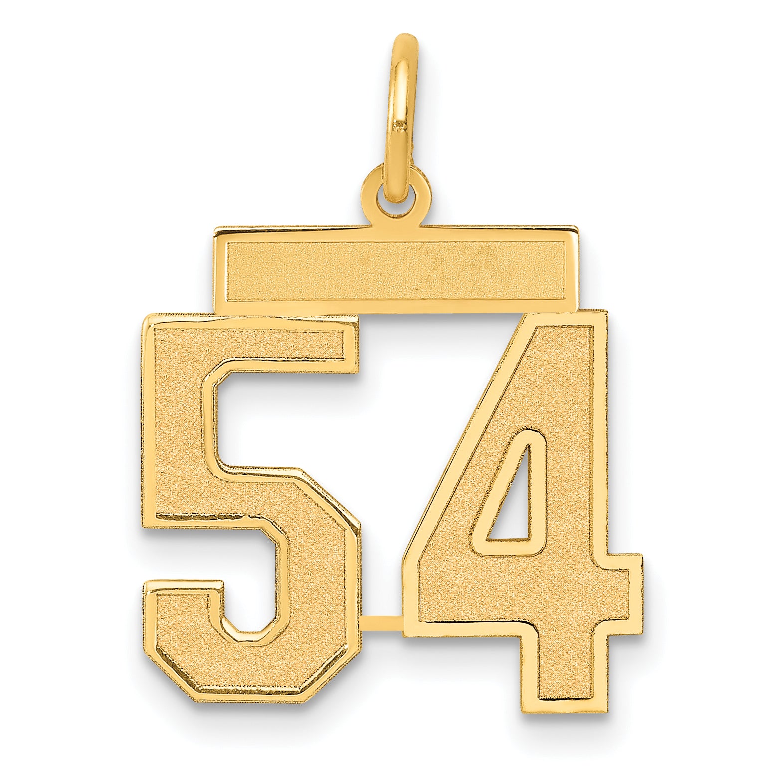 14k Medium Satin Number 54 Charm