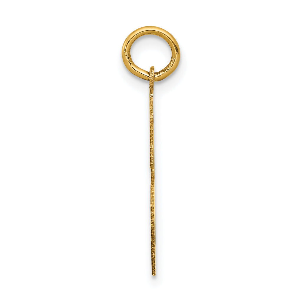 14K Gold Satin-Finish Number 56 Charm Elegant Laser-Cut Medium Pendant