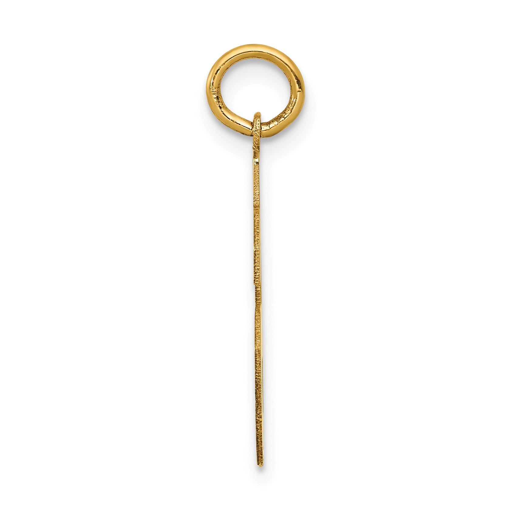 14K Gold Satin-Finish Number 56 Charm Elegant Laser-Cut Medium Pendant