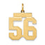 14k Medium Satin Number 56 Charm