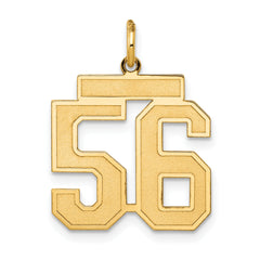 14k Medium Satin Number 56 Charm