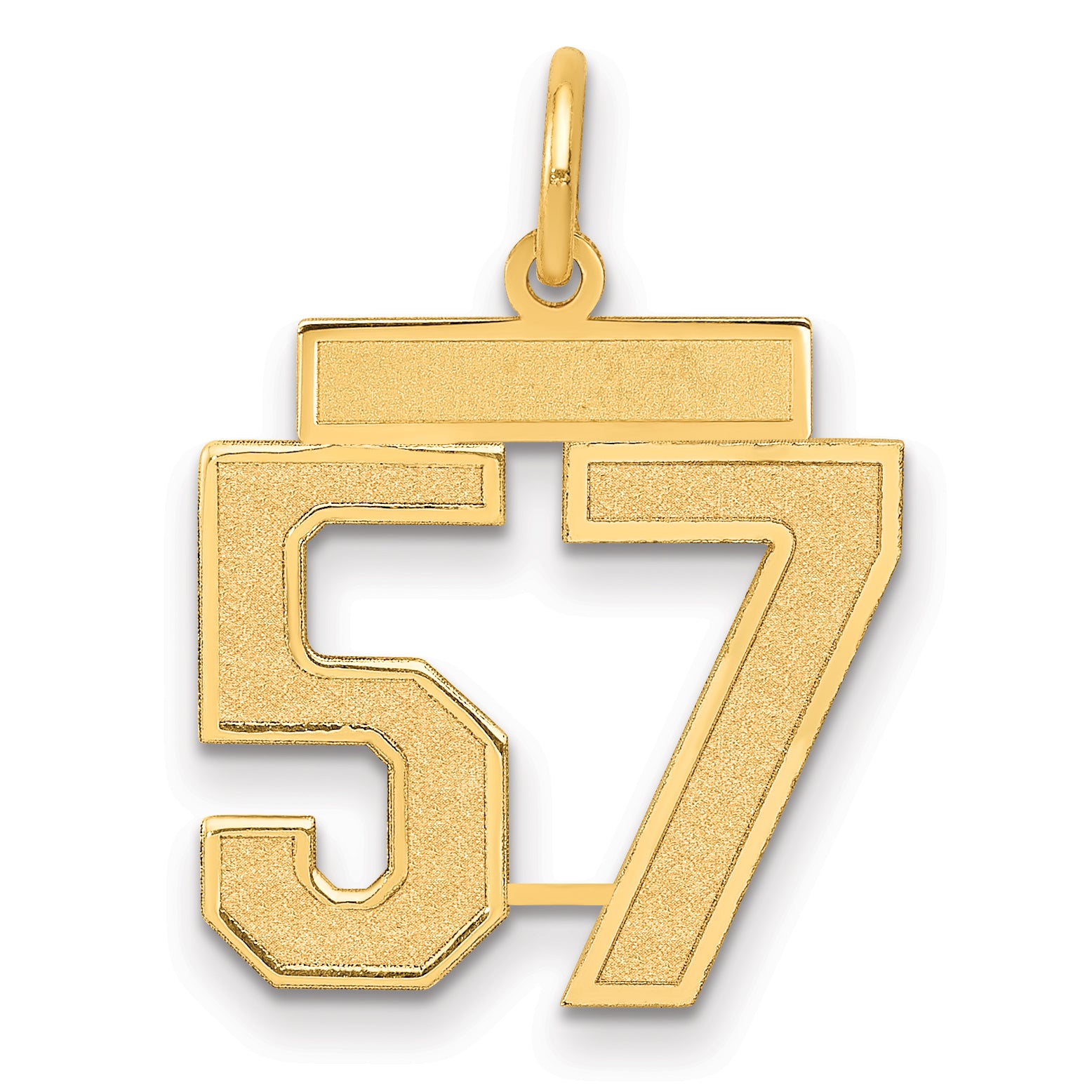 14k Medium Satin Number 57 Charm