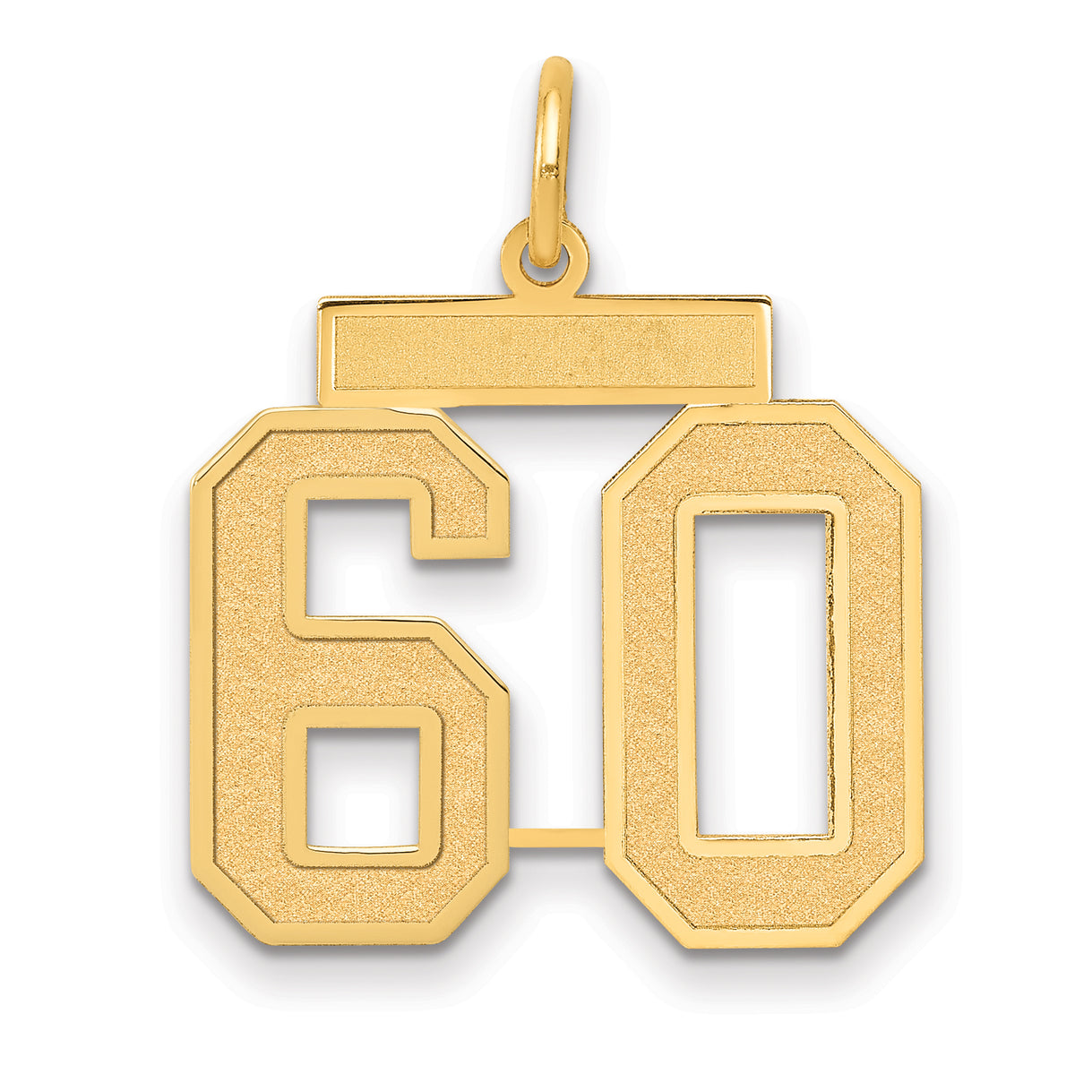 14k Medium Satin Number 60 Charm