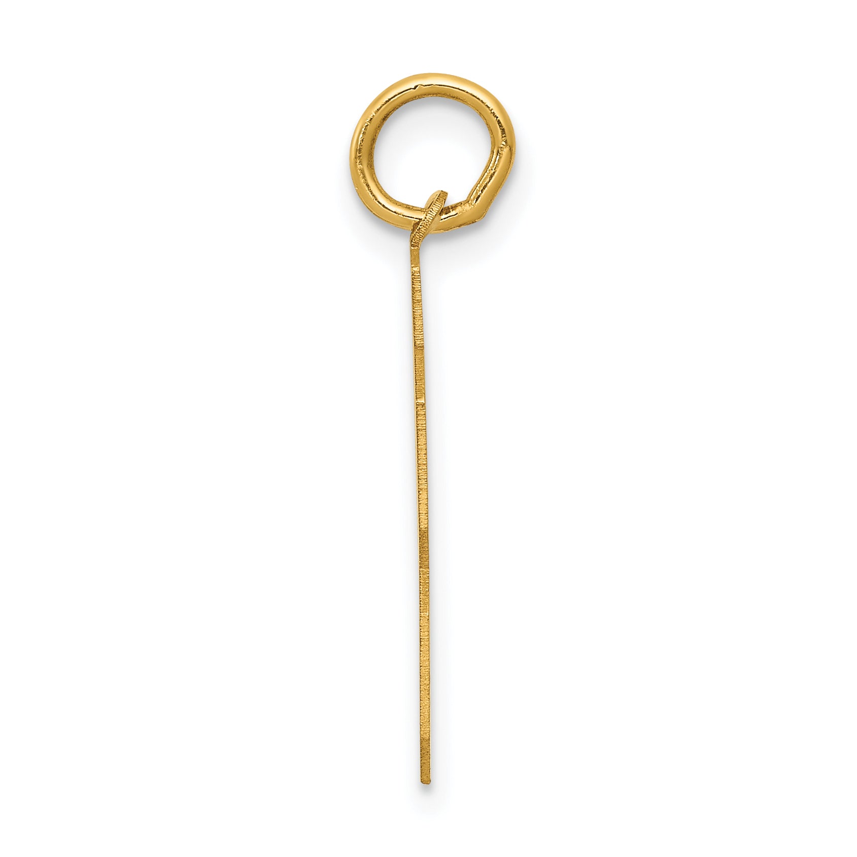 14K Gold Medium Satin Number 63 Charm with Brushed Finish