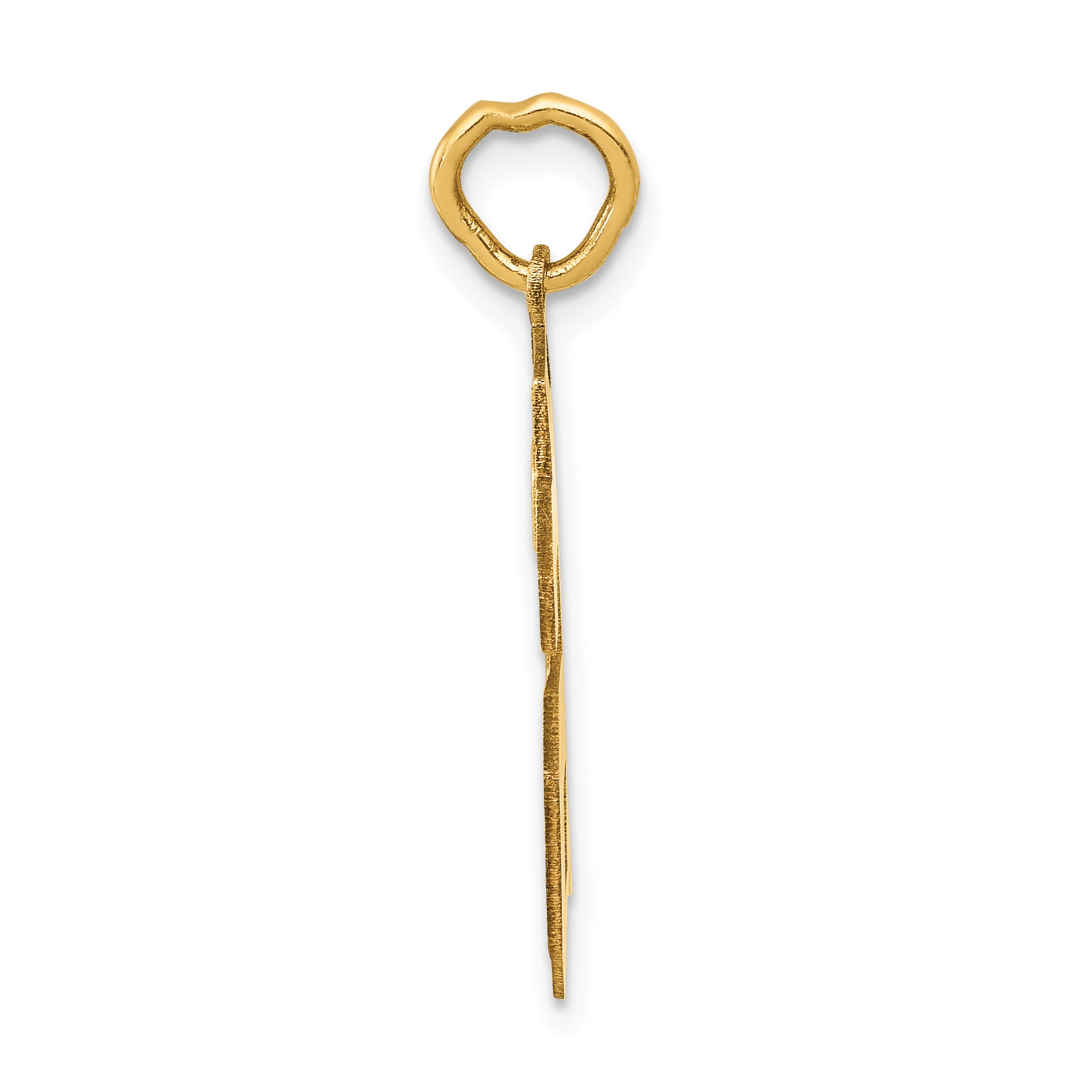 14K Gold Satin Number 66 Charm with Brushed Finish Medium Secondary image