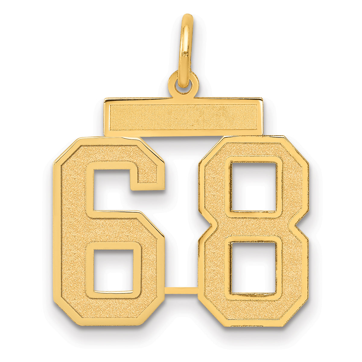 14k Medium Satin Number 68 Charm