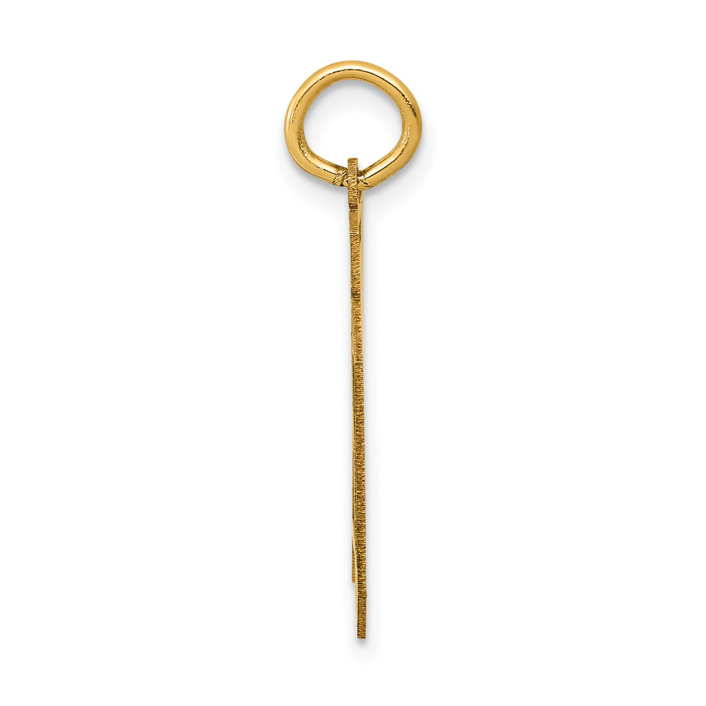 14K Gold Medium Satin Number 70 Laser-Cut Charm