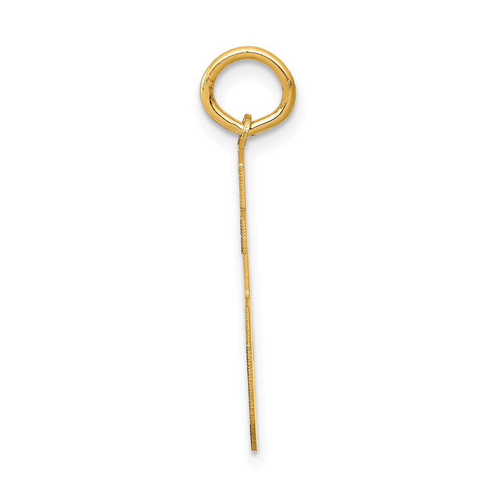 14K Gold Medium Satin Finish Number 75 Charm  Laser Cut, Themed Design