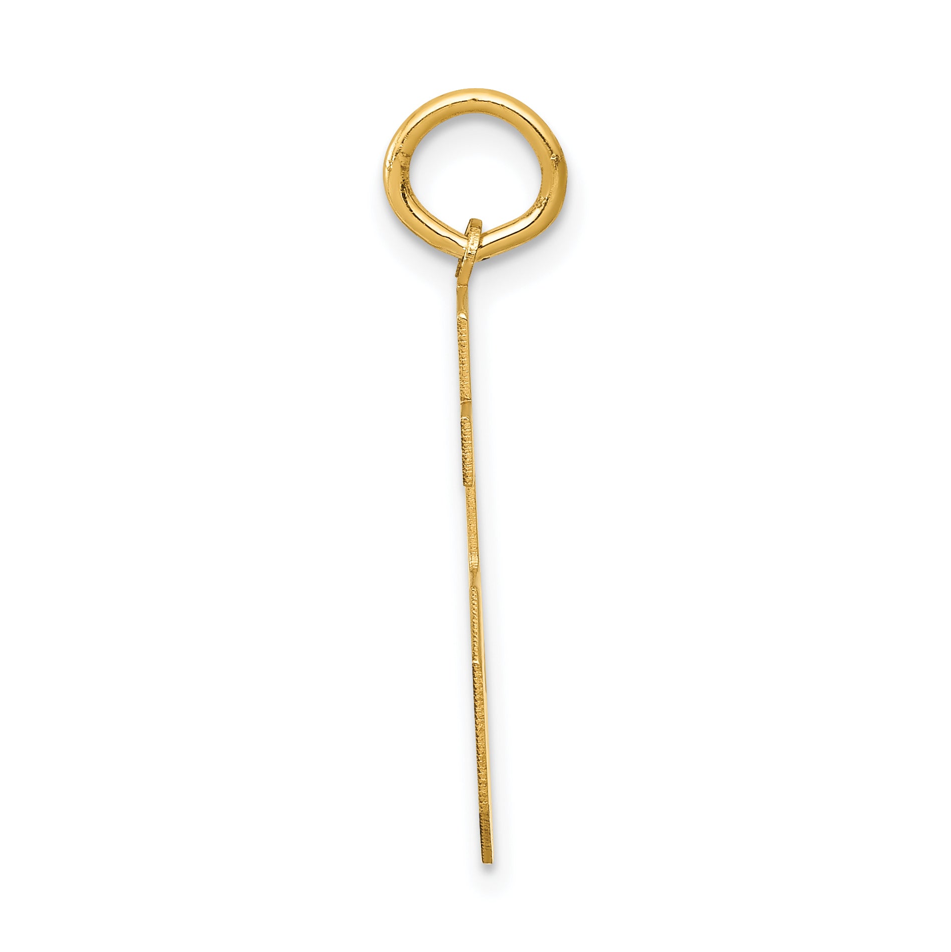 14K Gold Medium Satin Finish Number 75 Charm  Laser Cut, Themed Design