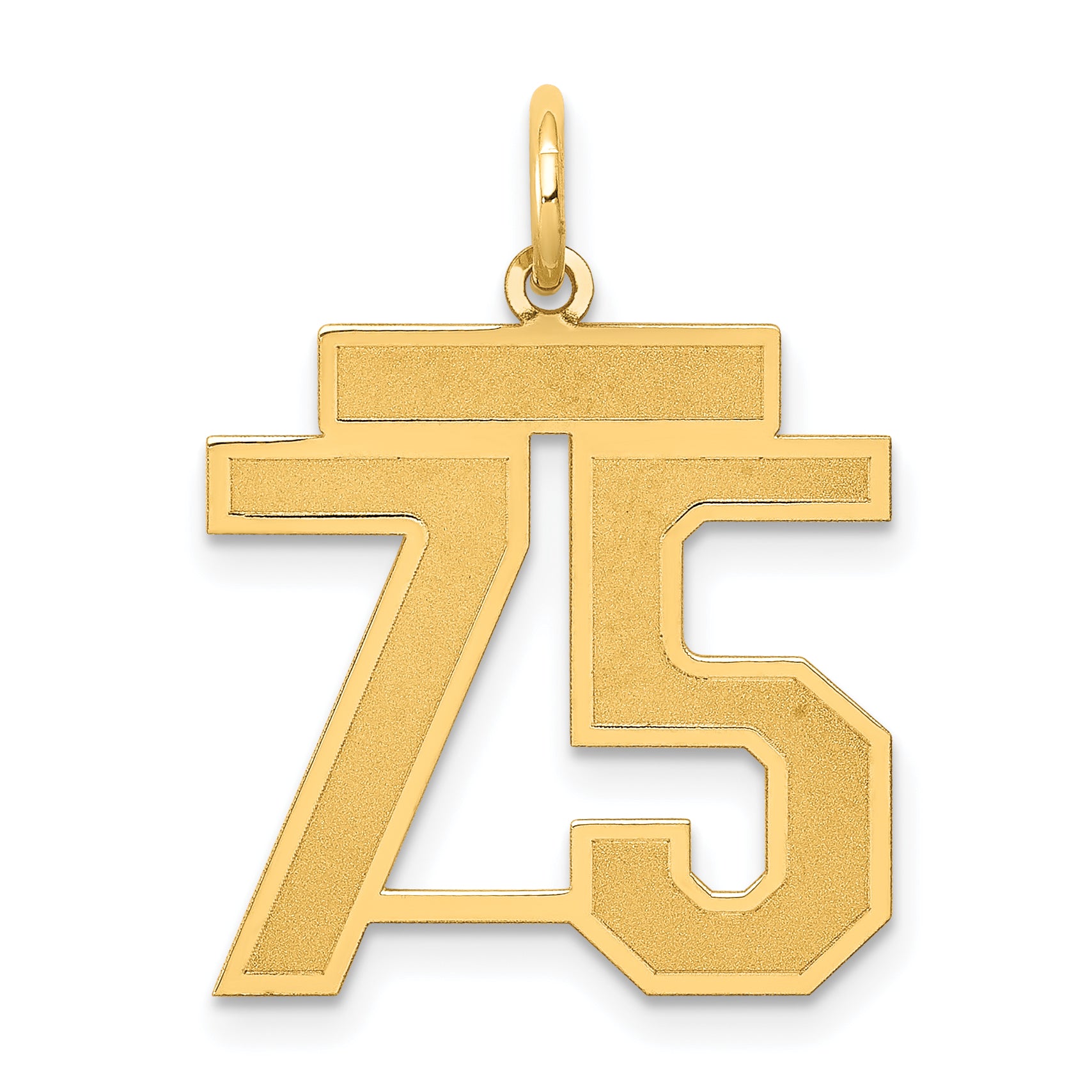 14k Medium Satin Number 75 Charm Main image