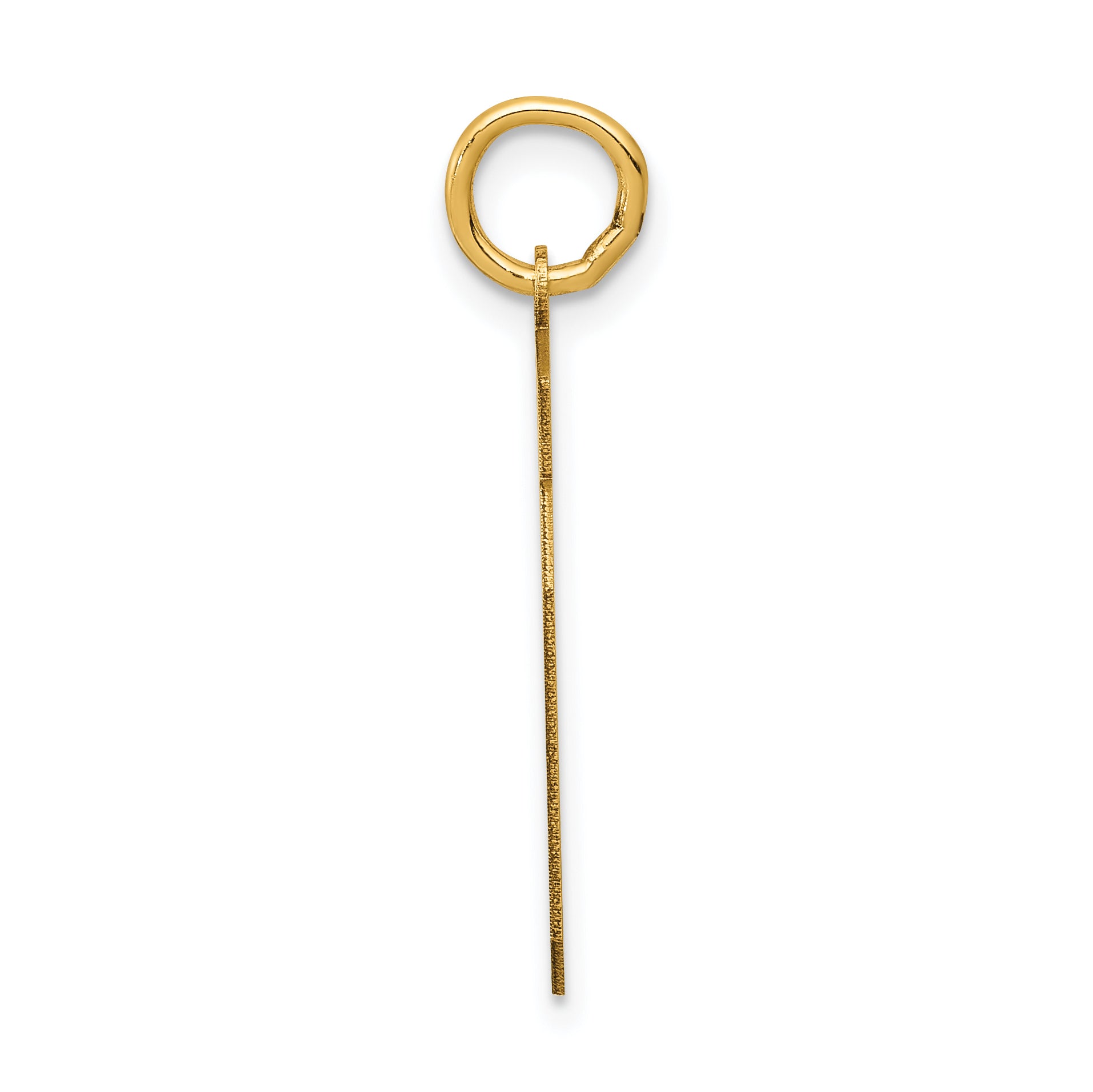 14K Gold Satin Finish Number 80 Charm  Medium Brushed Secondary image