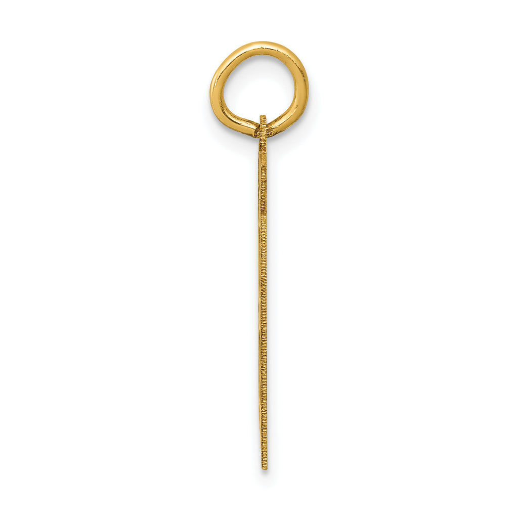 14K Gold Satin Finish Number 81 Charm Laser Cut Medium Size