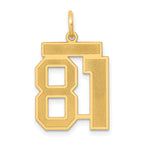 14k Medium Satin Number 81 Charm