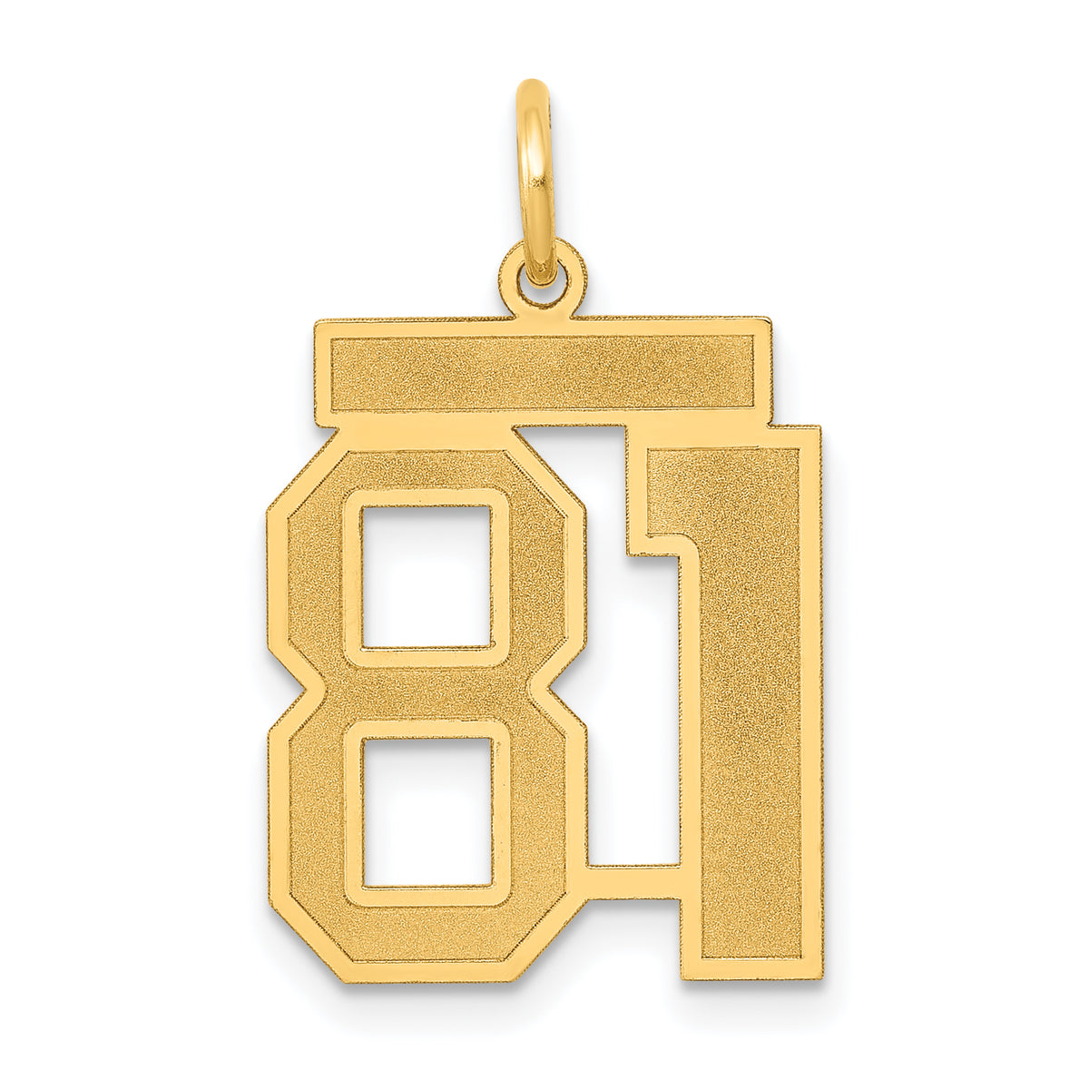14k Medium Satin Number 81 Charm