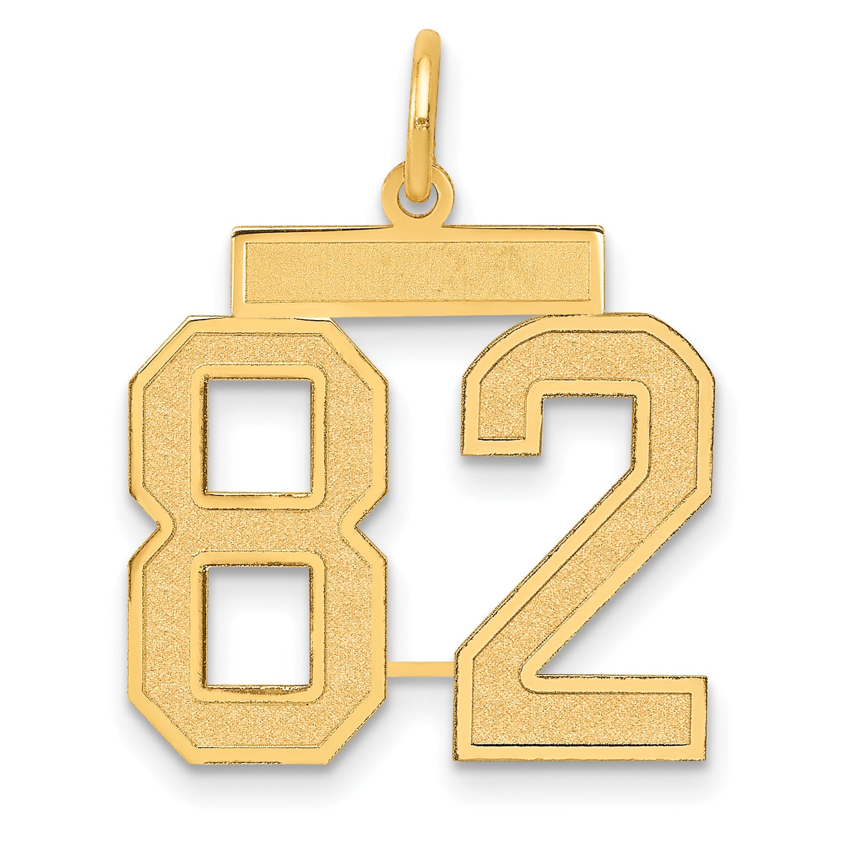 14k Medium Satin Number 82 Charm