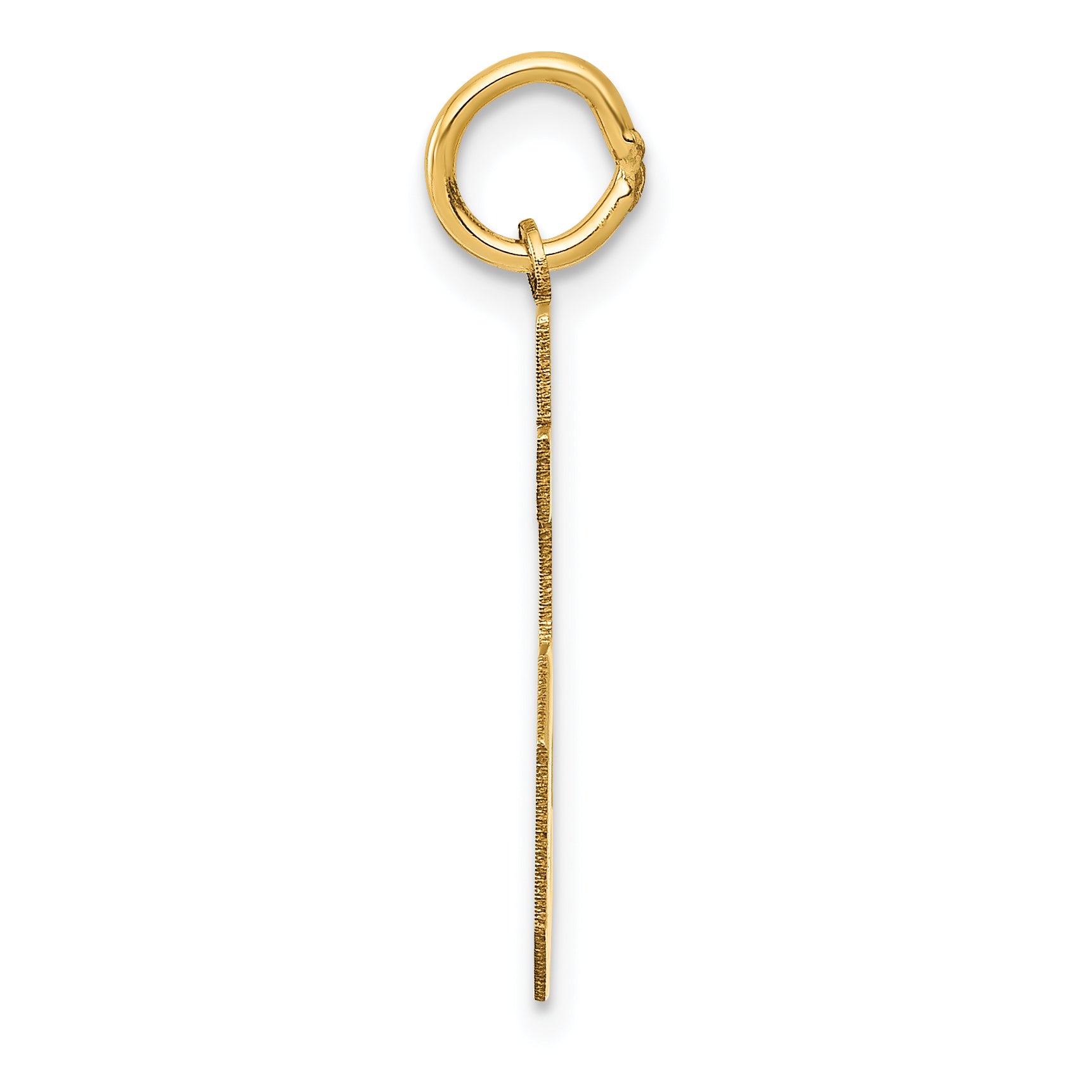 14K Gold Satin Finish Number 85 Charm with Brushed Texture Secondary image