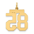 14K Gold Satin Finish Number 85 Charm with Brushed Texture