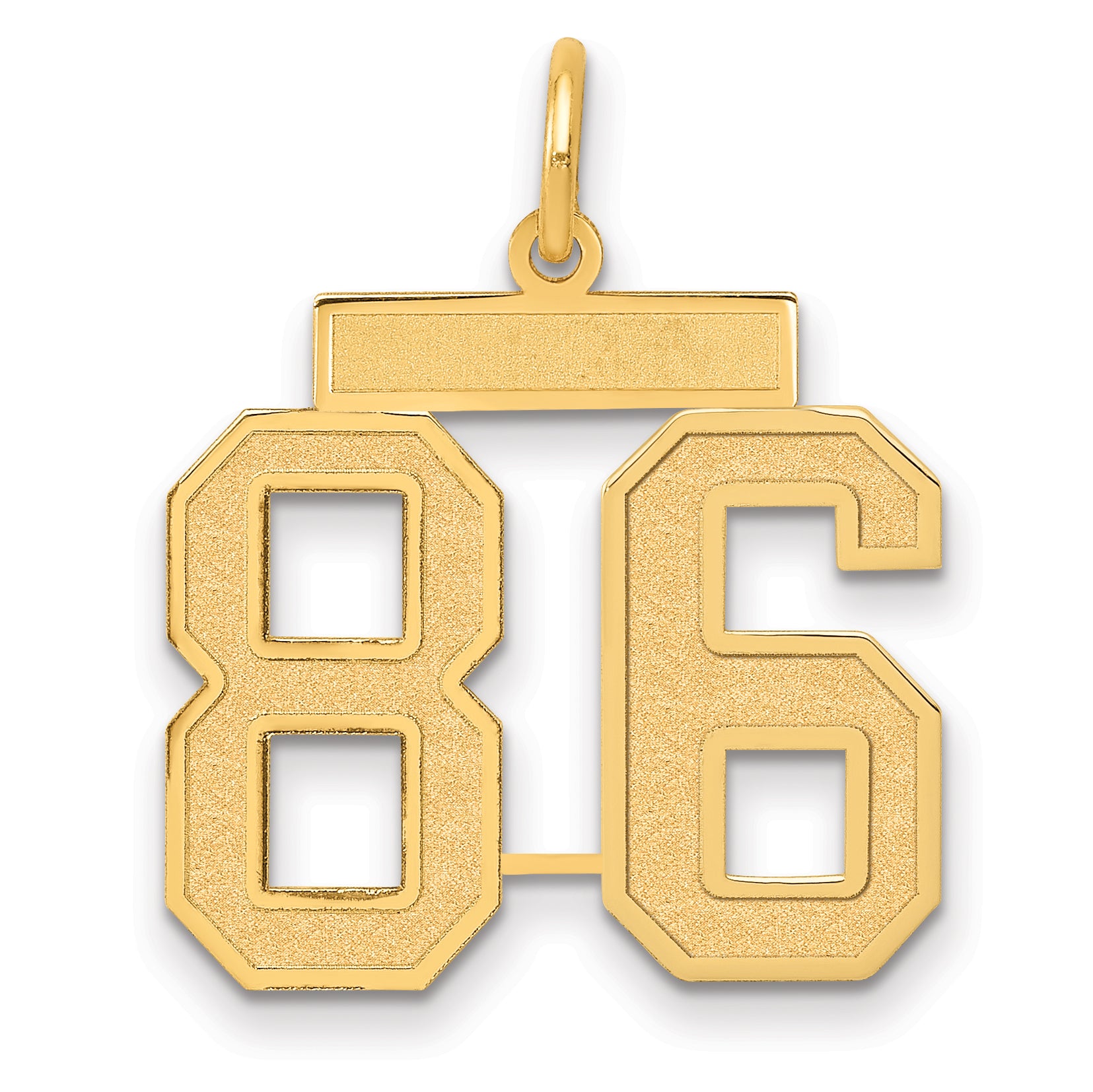 14k Medium Satin Number 86 Charm