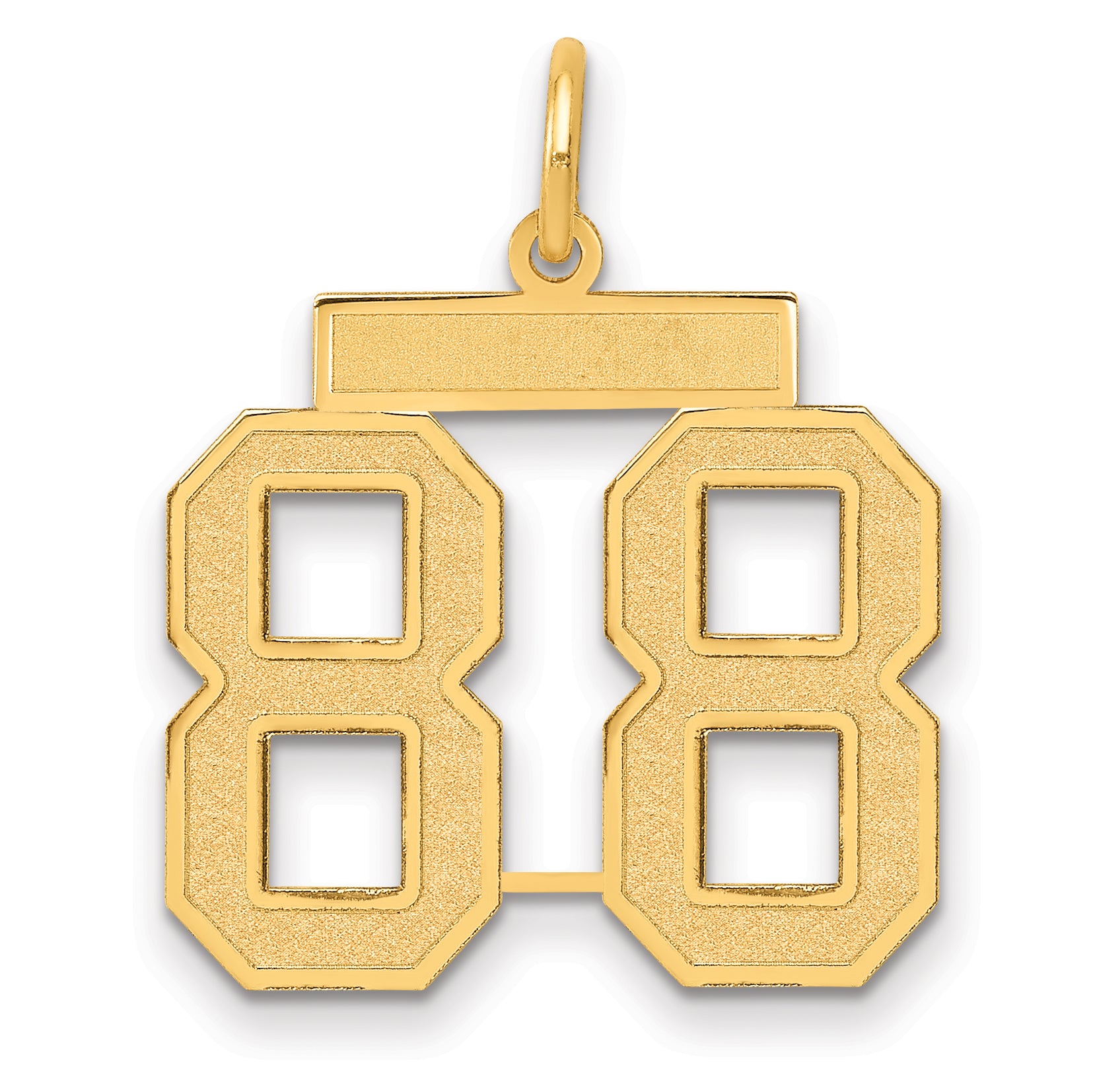 14k Medium Satin Number 88 Charm