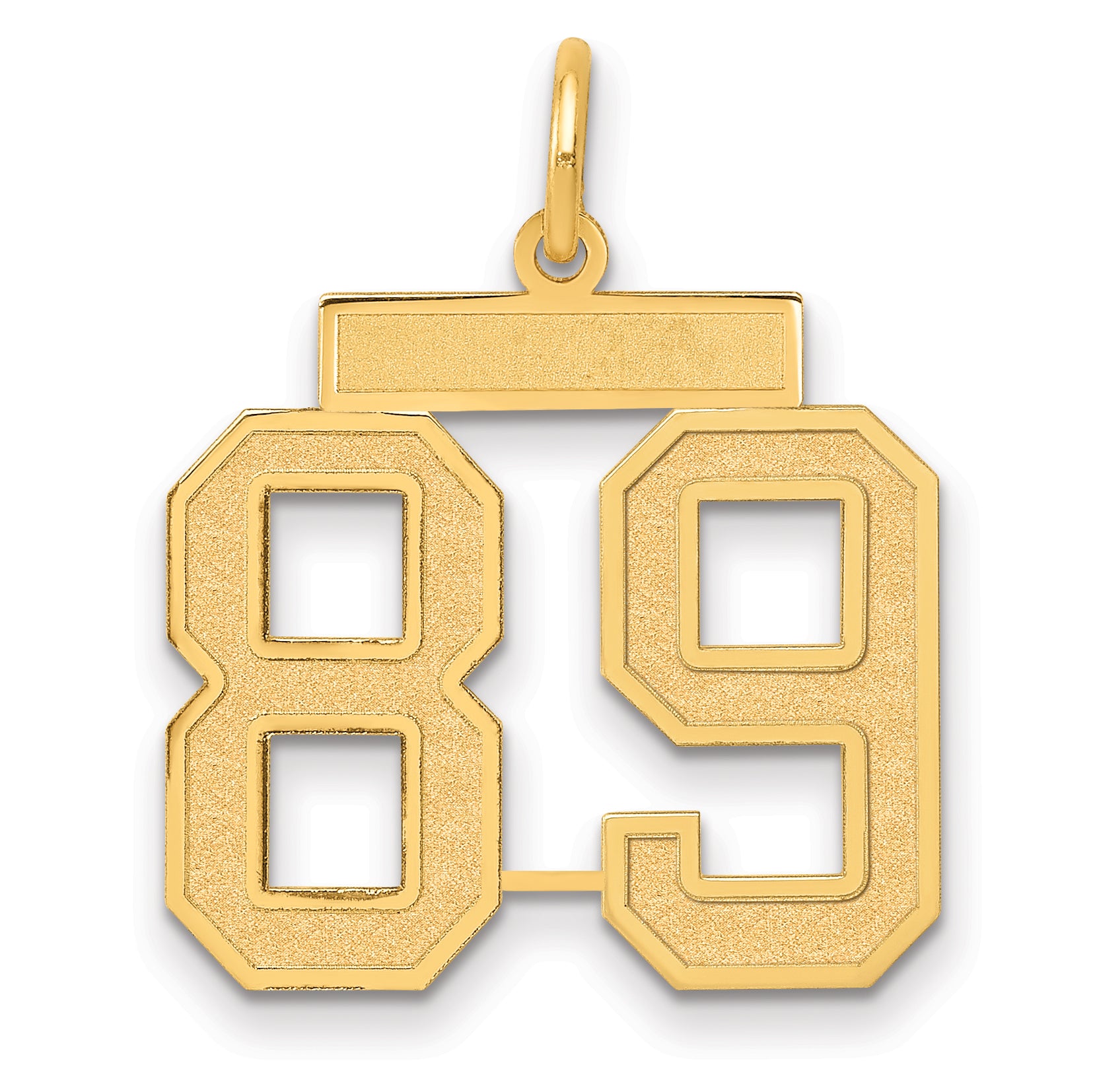 14k Medium Satin Number 89 Charm