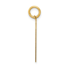 14K Gold Satin Finish Number 91 Charm with Brushed Texture