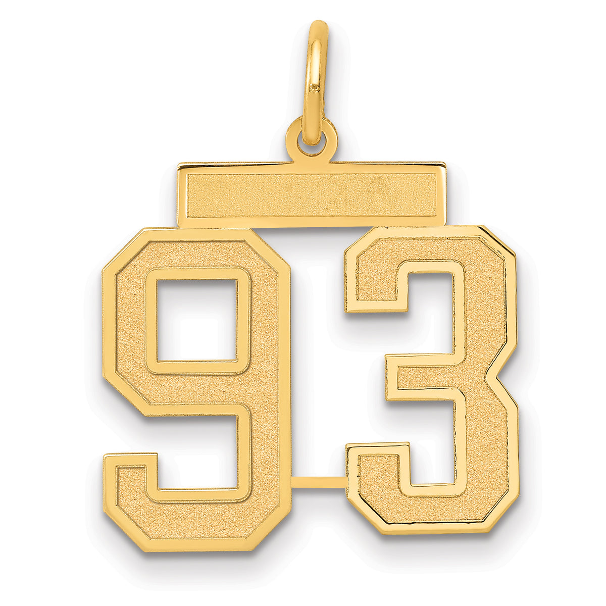 14k Medium Satin Number 93 Charm