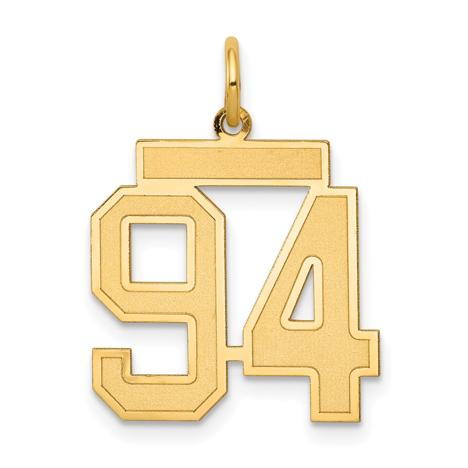 14k Medium Satin Number 94 Charm Main image