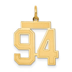 14k Medium Satin Number 94 Charm