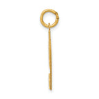 14K Gold Medium Satin Number 97 Charm with Brushed Finish