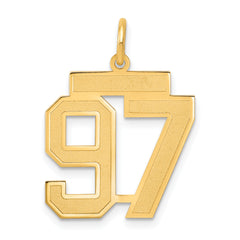 14k Medium Satin Number 97 Charm