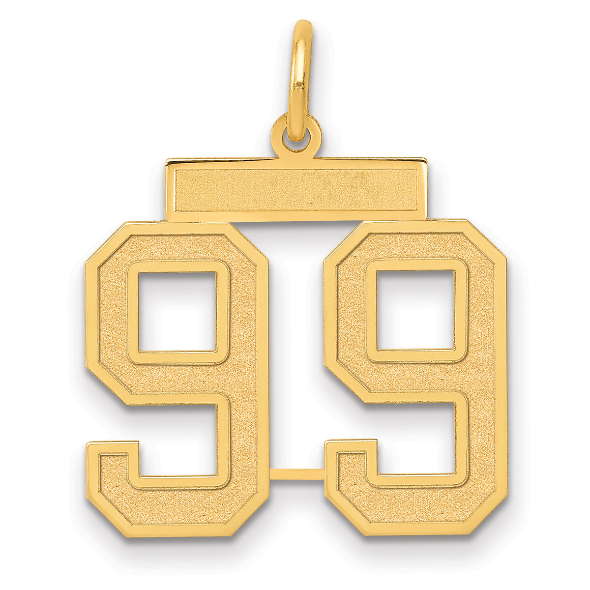 14k Medium Satin Number 99 Charm
