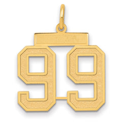 14k Medium Satin Number 99 Charm