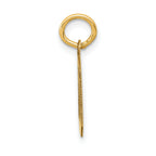 14K Gold Satin Number 0 Charm with Brushed Finish  Small, Laser-Cut Design