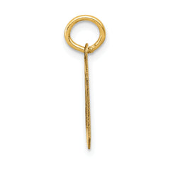 14K Gold Satin Number 0 Charm with Brushed Finish  Small, Laser-Cut Design