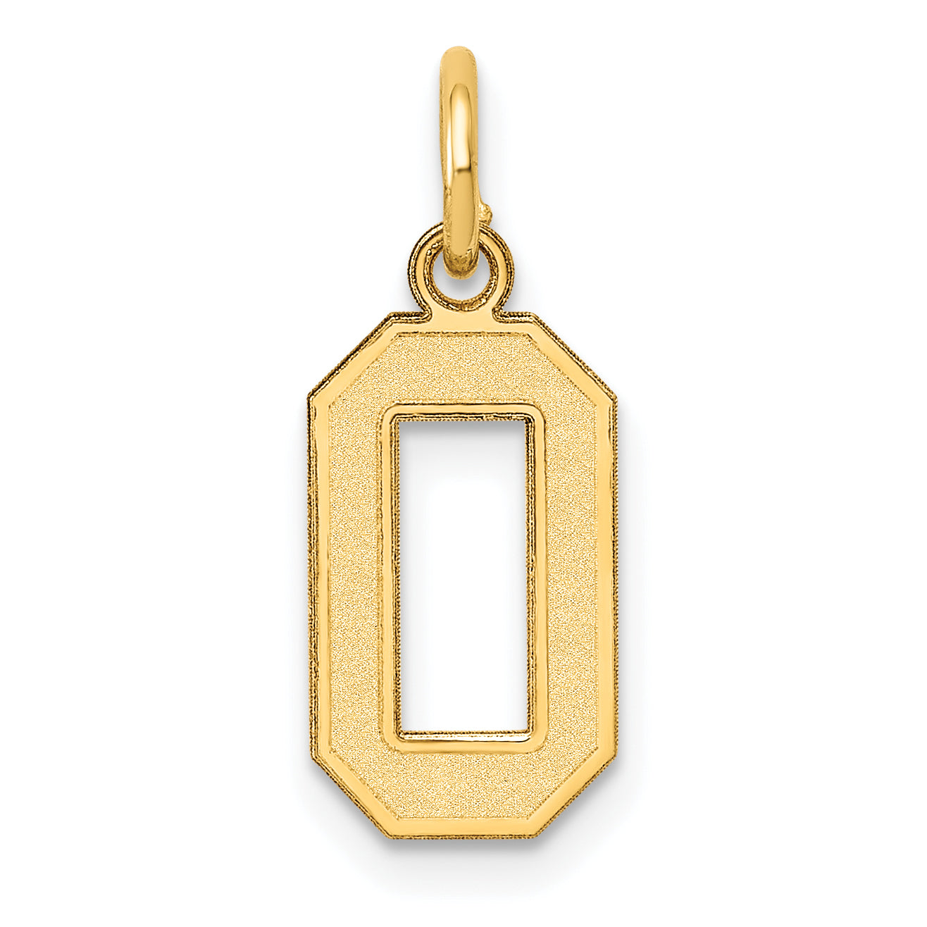 14k Small Satin Number 0 Charm